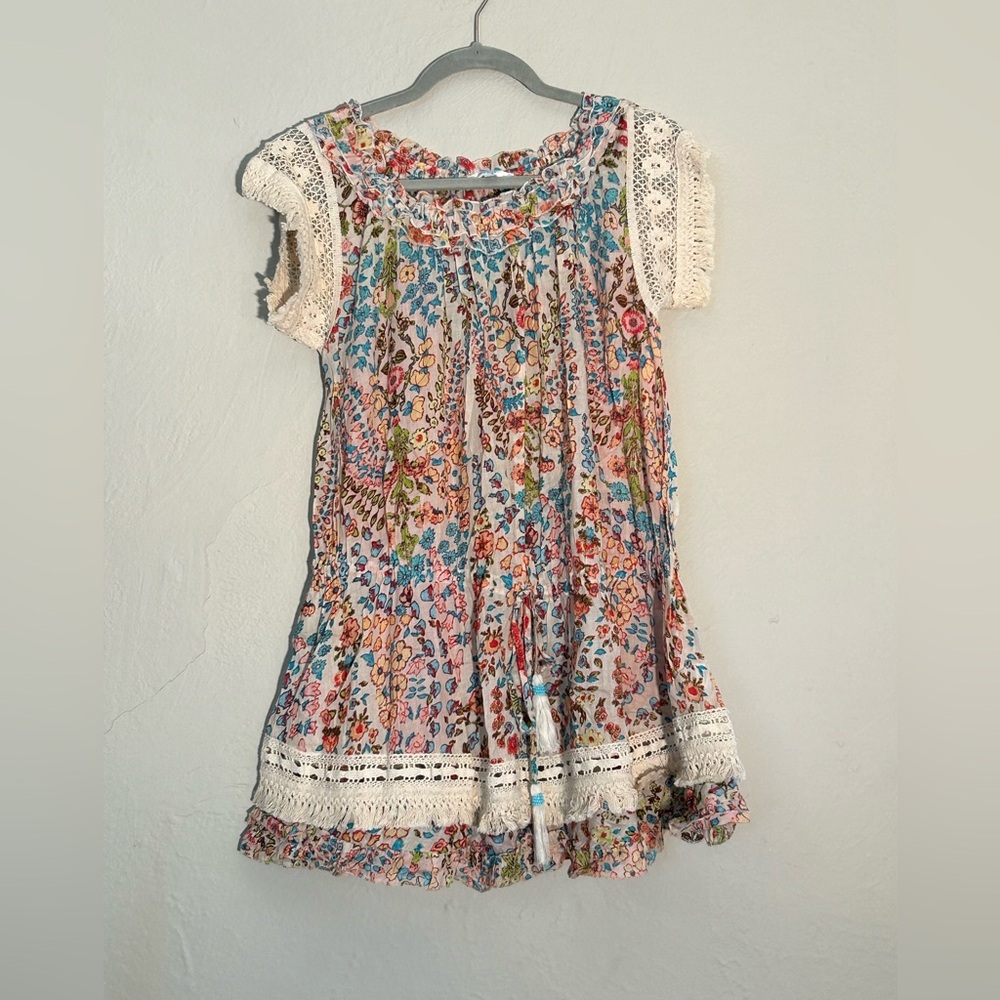 Floral Dresss with Lace Trim